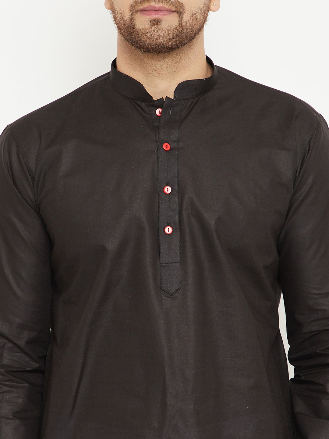 Men's Black Cotton Kurta