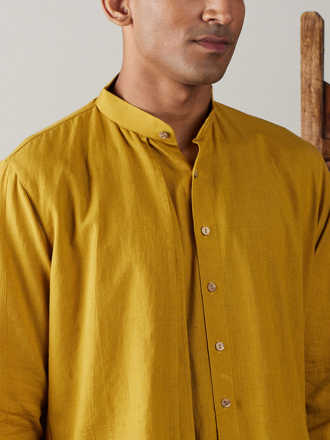 Men's Mustard Cotton Kurta