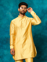 Men's Mustard Viscose Kurta