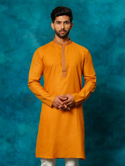 Men's Rust Cotton Blend Kurta