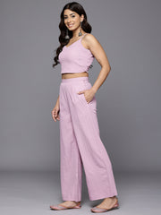 Women Lavender Strap Style Co-Ord Set