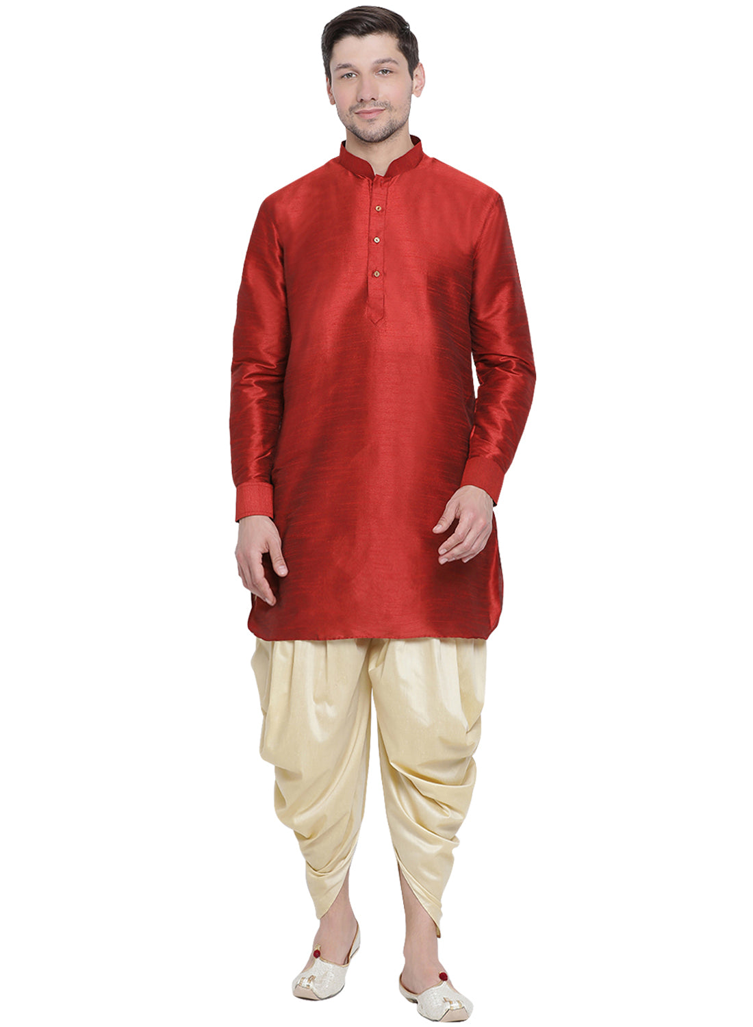 Men's Gold Cotton Blend Dhoti