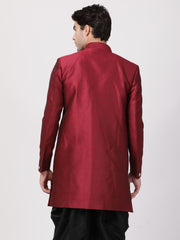 Men's Maroon Silk Blend Sherwani Only Top