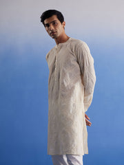 Men's Cream Cotton Kurta