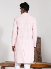 Men's Pink Rayon Kurta