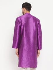 Men's Purple Silk Blend Kurta