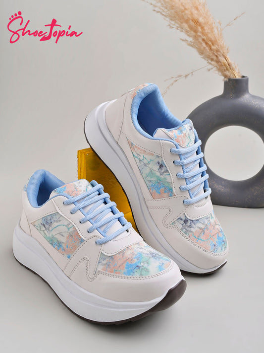 Shoetopia Smart Casual Blue Sneakers For Women & Girls