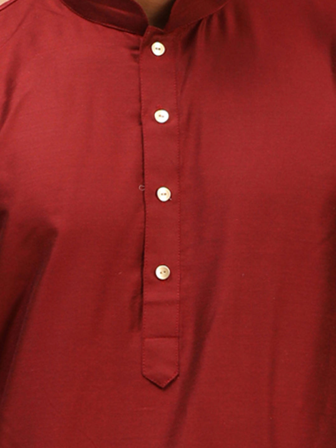 Men's Maroon Viscose Kurta