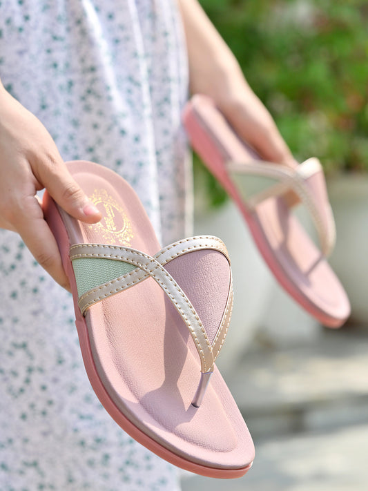 Shoetopia Stylish & Comfortable Pink Flats For Women & Girls