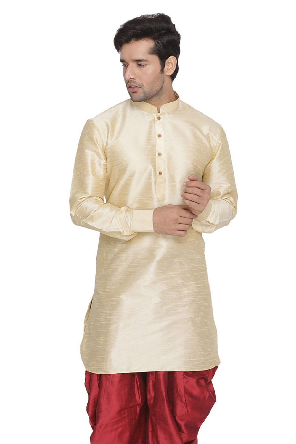 Men's Gold Silk Blend Kurta