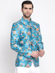 Men's Turquoise Silk Blend Jodhpuri