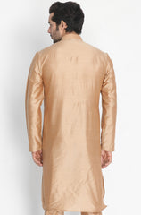 Men's Gold Cotton Blend Kurta