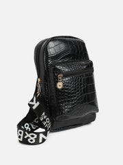 Women's The Croc Patch Sling Bag - Onyx Black