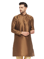 Men's Brown Silk Blend Kurta