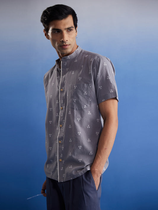 Men's Gray Cotton Shirt