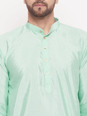 Men Aqua Silk Blend Kurta