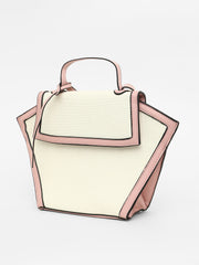 Women's The Roma Canvas Hand Bag - Blush Pink & Cloud White