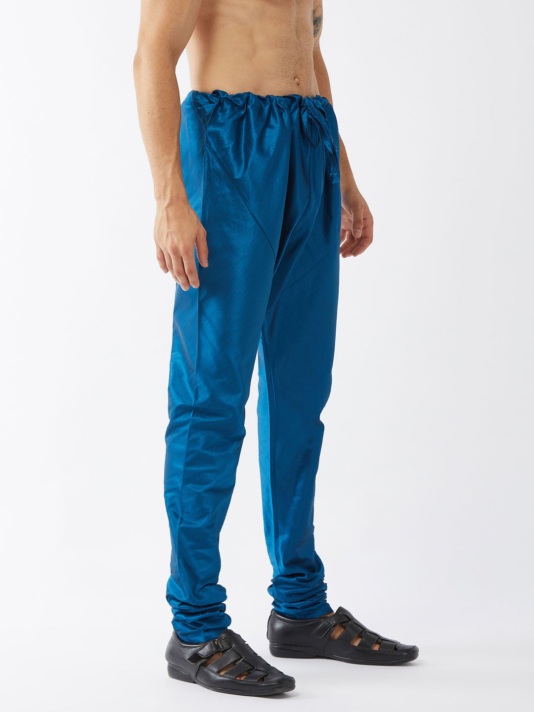 Men's Turquoise Silk Blend Pyjama