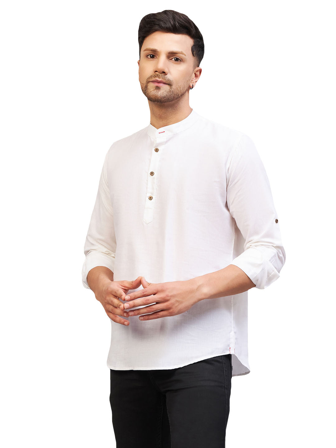 Men's Cream Cotton Blend Kurta