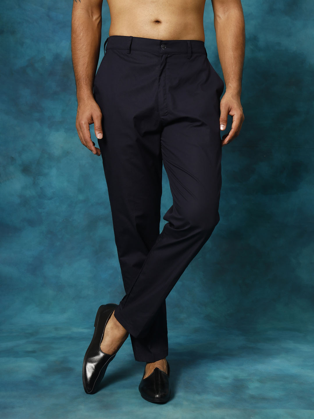 Men's Navy Blue Cotton Pant Style Pyjama