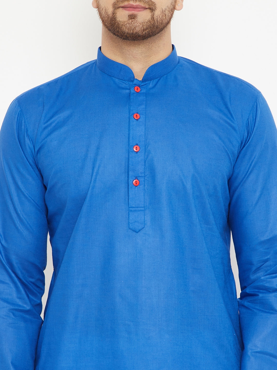 Men's Blue Cotton Kurta