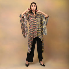 Flared Duo Printed Kimono Top