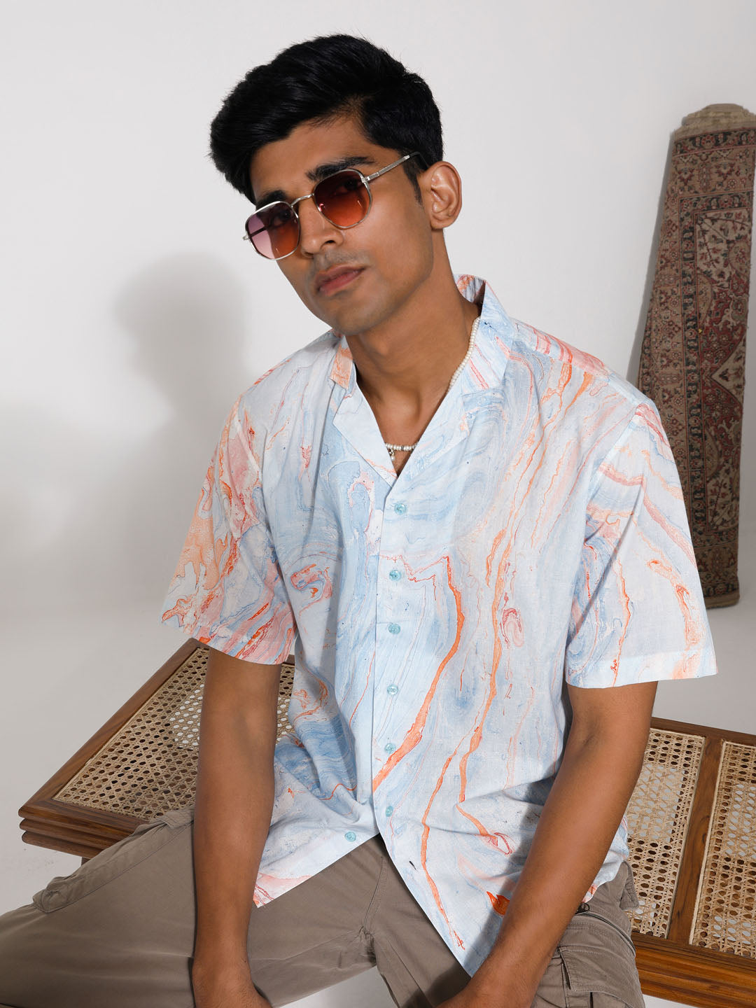 Men's MultiColour Cotton Ethnic Shirt