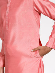 Men's Pink Silk Blend Kurta