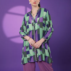 Amethyst Geometric Printed Tunic