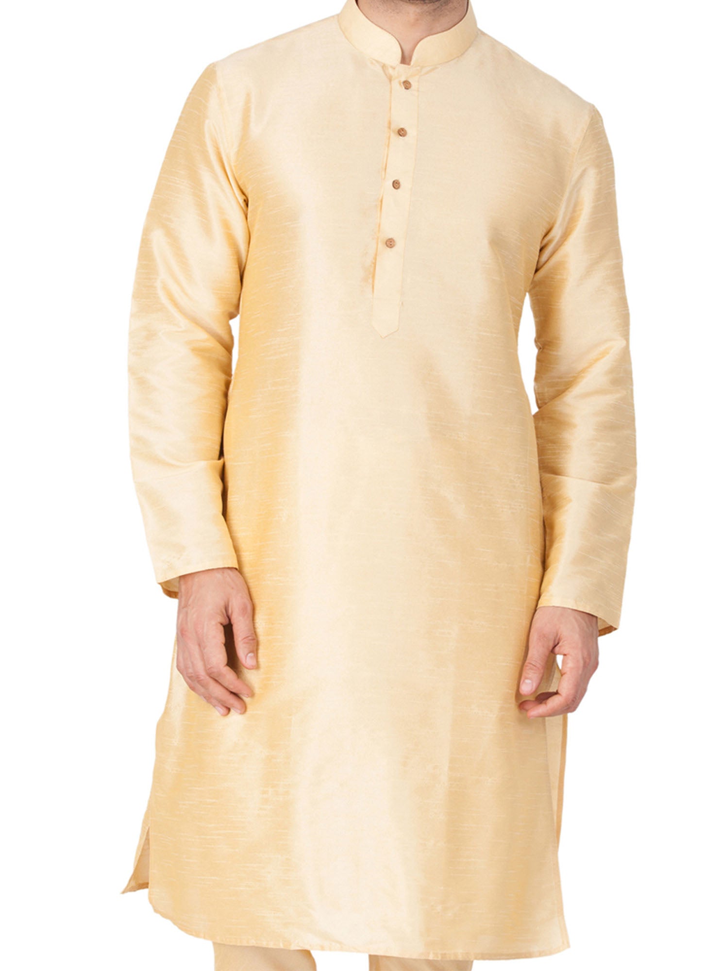 Men's Gold Silk Blend Kurta