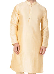 Vastramay - Men's Gold Silk Blend Kurta