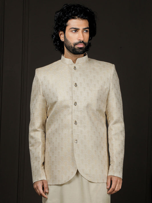 Men's Gold Silk Blend Jodhpuri