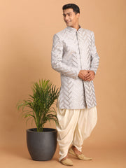 Men's Aqua Silk Blend Sherwani Set