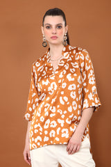 Tia V Neck Leopard Print Tunic