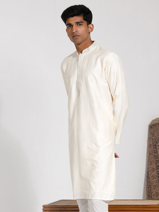 Men's Cream Viscose Kurta