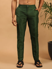 Men's Green Viscose Pant Style Pyjama