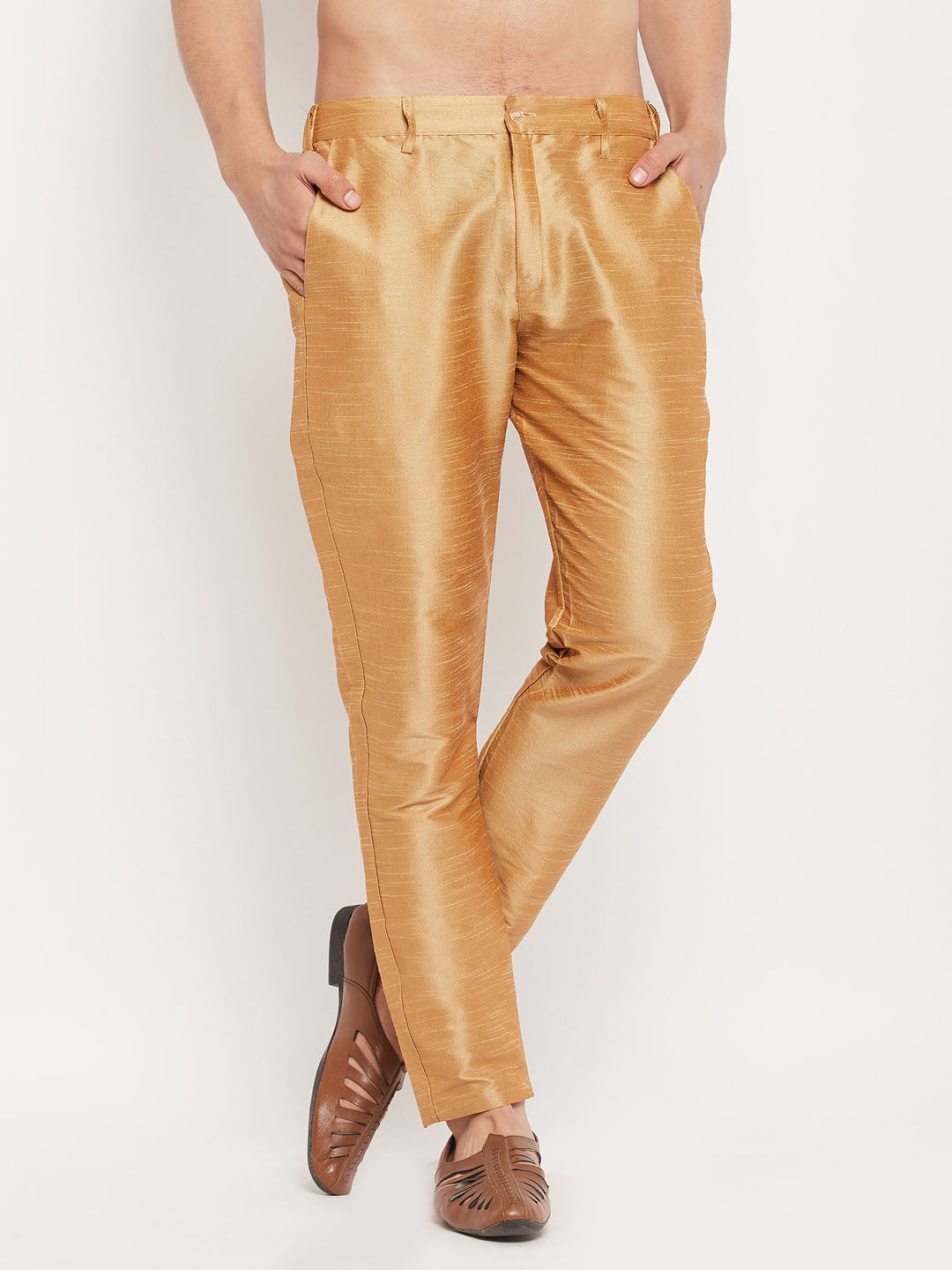 Men's Rose Gold Silk Blend Pant Style Pyjama