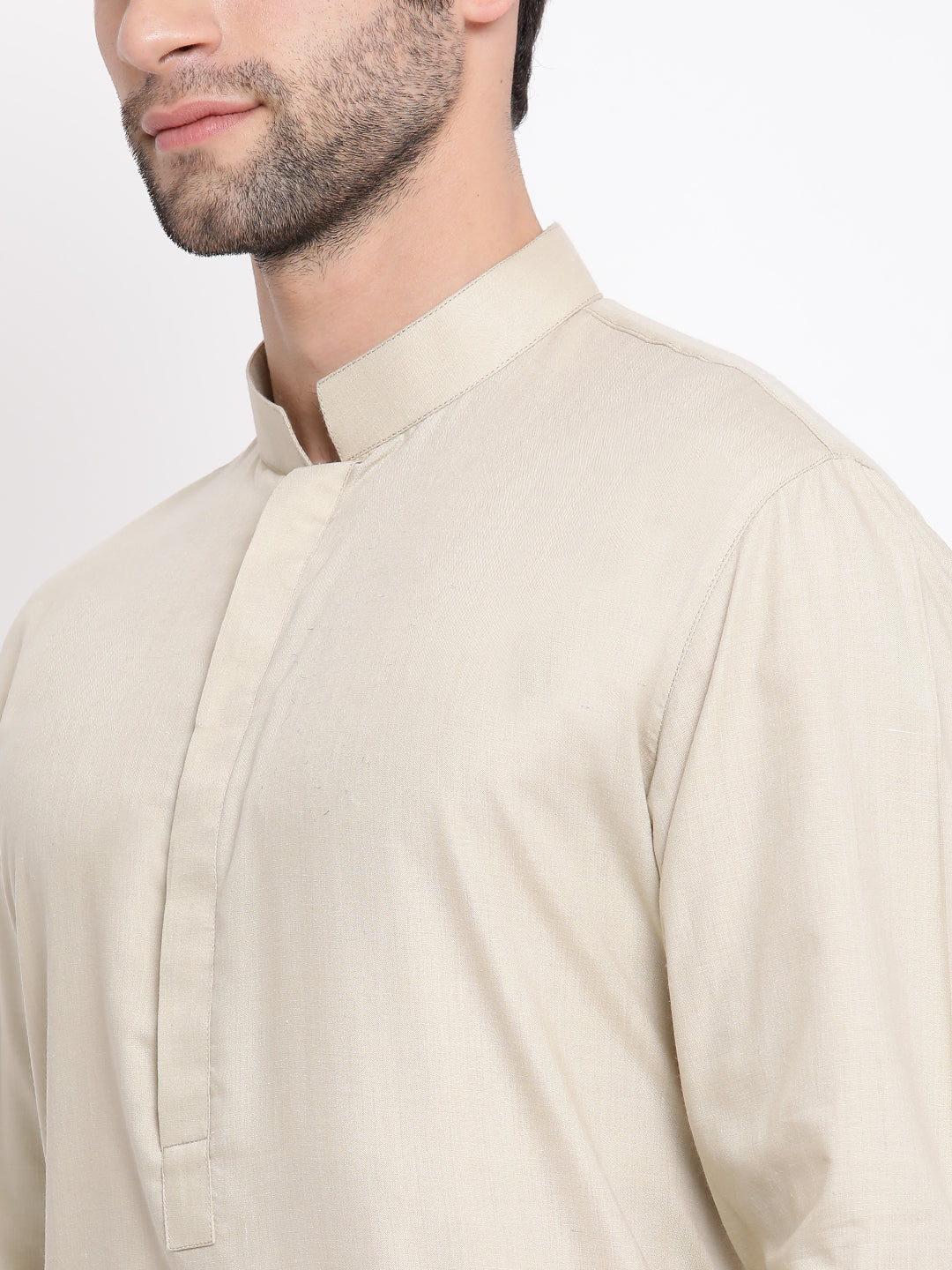 Men's Green Cotton Blend Kurta