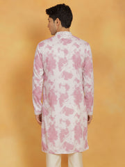 Men's Pink Cotton Blend Kurta