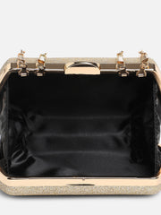 Women's The Bling Hand Clutch Bag - Champayne Gold