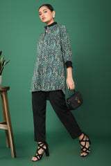 Sini Scattered Print Tunic With Black Contrast