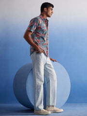 Men's Aqua Cotton Shirt