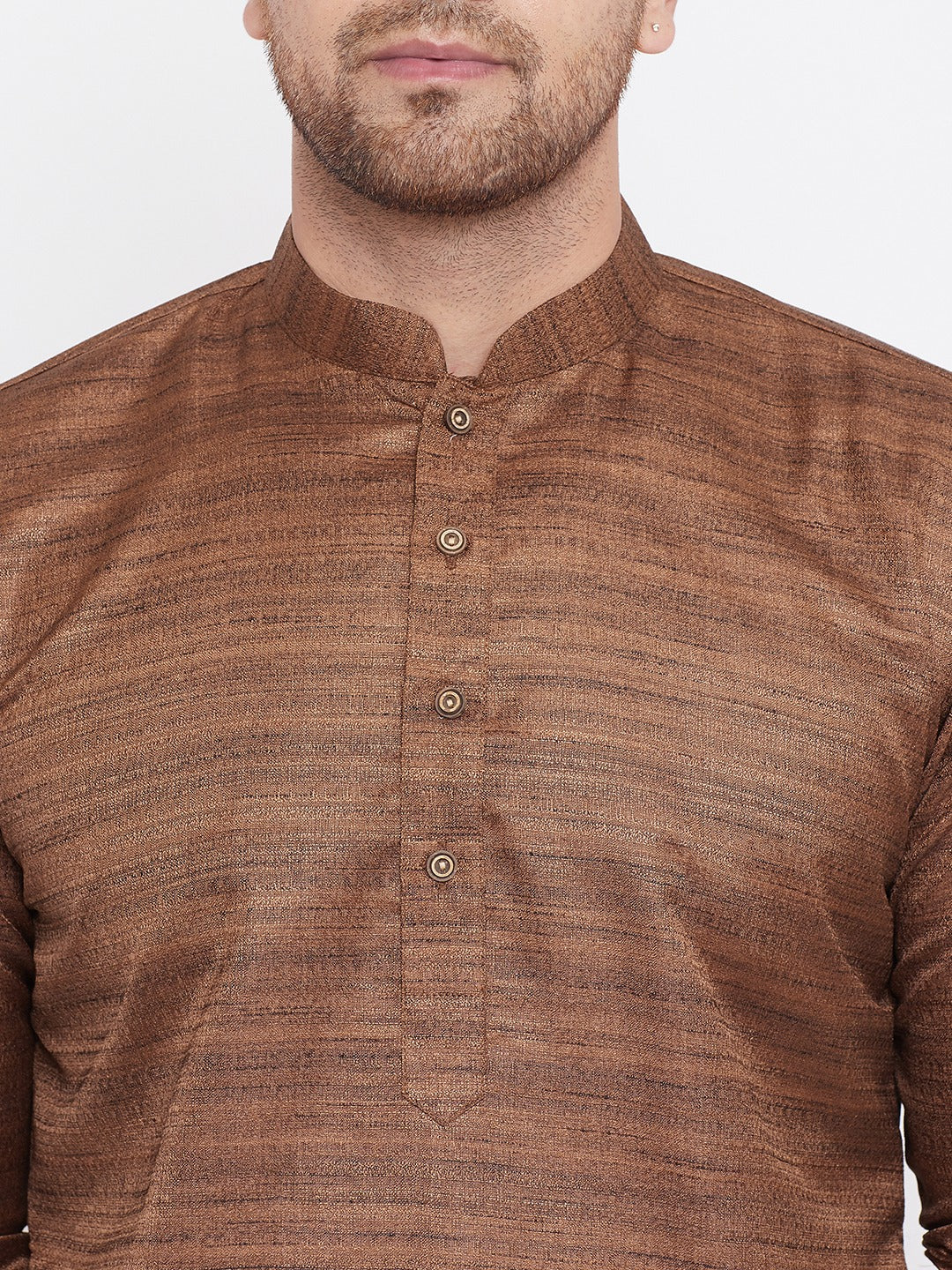 Men's Coffee Brown Silk Blend Kurta