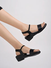 Shoetopia Fashion & Comfortable Casual Black Sandals For Women & Girls