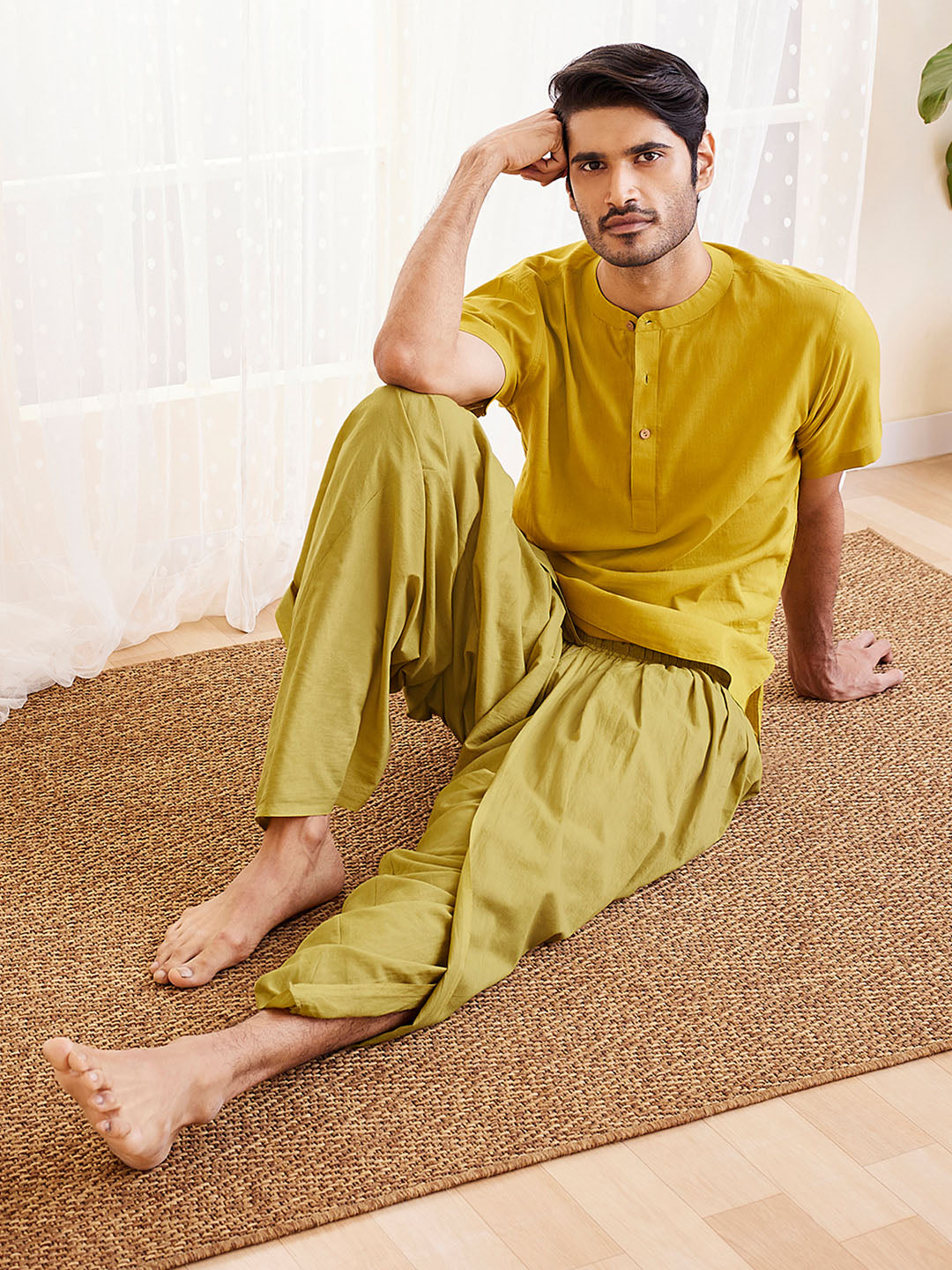 Men's Green Cotton Dhoti