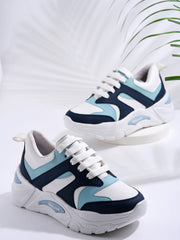 Shoetopia Smart Casual Navy-Blue Sneakers For Women & Girls