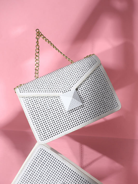 Women's The Stud Sling Bag - Ivory White