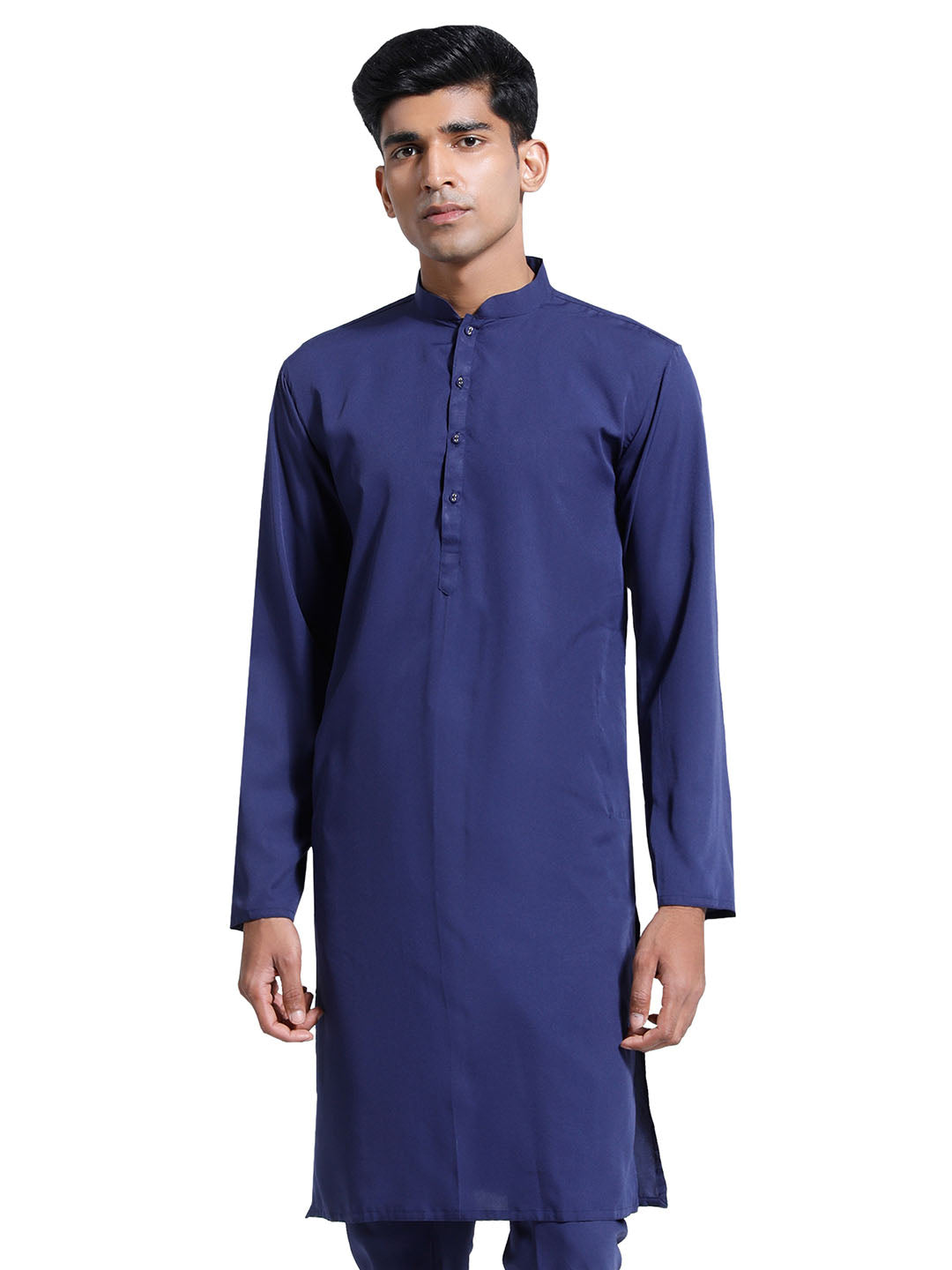 Men's Navy Blue Crepe Kurta