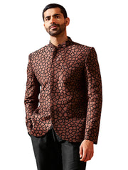 Men's Rust Silk Blend Jodhpuri