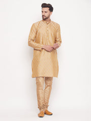 Men Beige Silk Blend Kurta